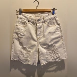 PacSun, Size 25 (XS), White, Ripped Denim High Rise Boy Short